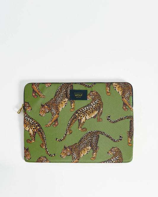 Olive leopard laptop sleeve 15/16" | Wouf