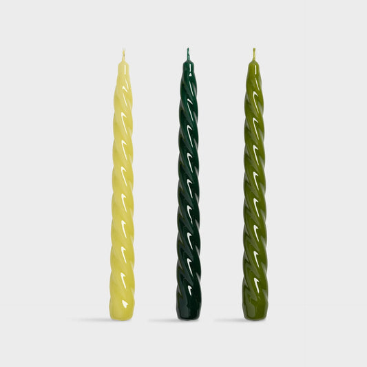 Candle Bravo - set van 3 - Greens | &Klevering - de inKijk