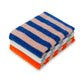 Reusable striped terry wash cloths - set van 3 - Cobalt/Aqua/Orange | Sophie Home - de inKijk