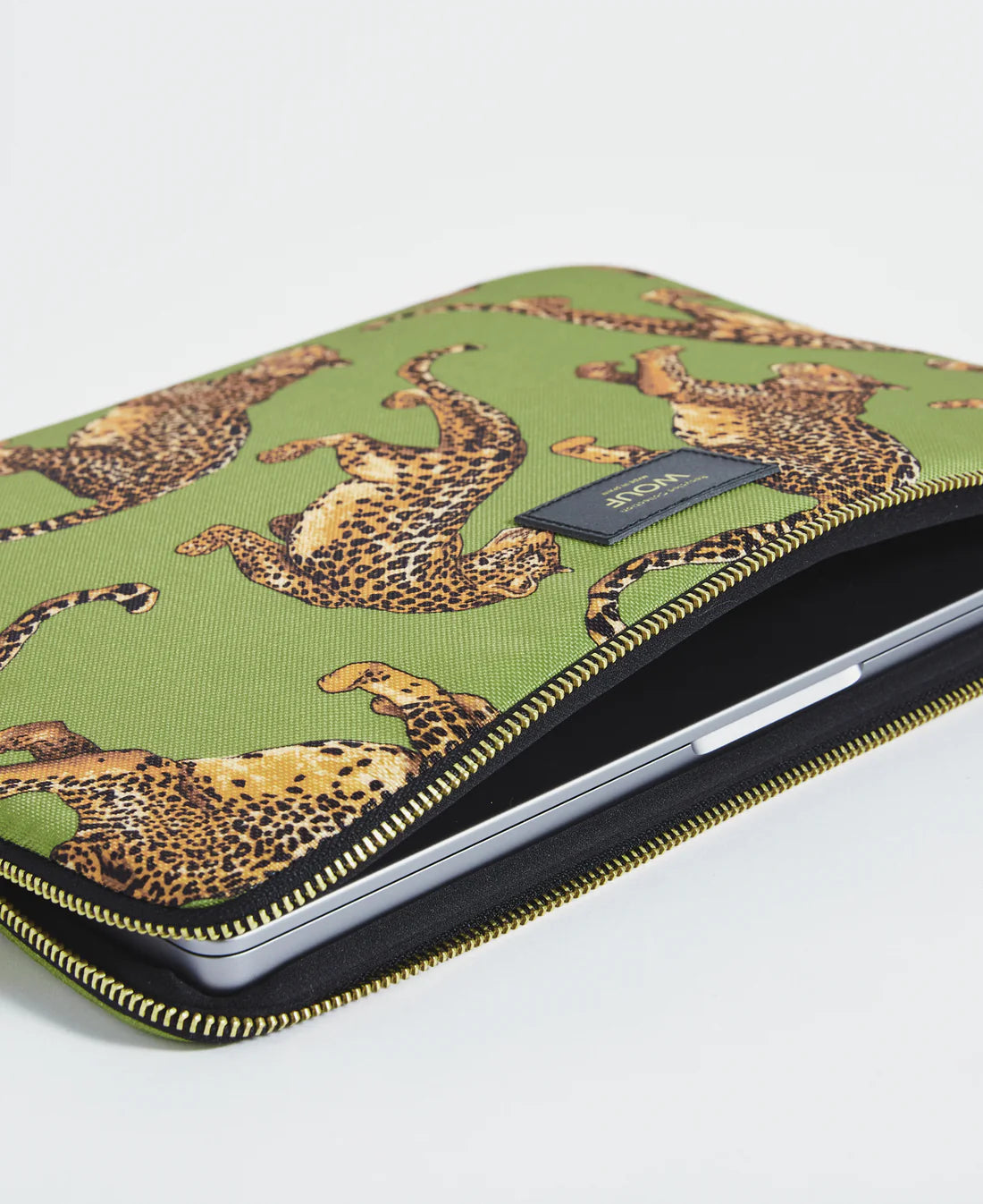 Olive leopard laptop sleeve 15/16" | Wouf