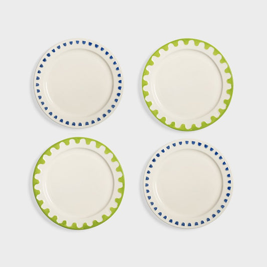 Plate Folk - set van 4 - medium | &Klevering - de inKijk