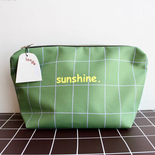 Toilettas - green checked sunshine | De Lange Tafel