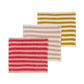 Reusable striped wash cloths - set van 3 - Red/Pink/Citrus | Sophie Home - de inKijk