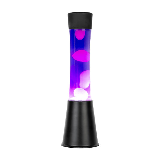 White lava lamp - black base - purple liquid - 40 cm | Fisura - de inKijk