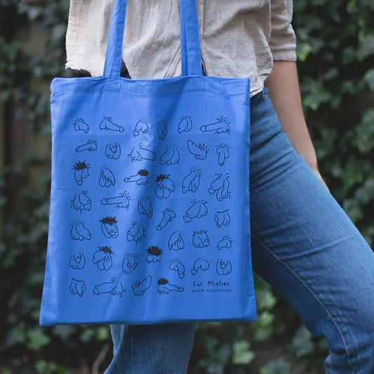 Hairy willies totebag - blue | Eat Mielies - de inKijk