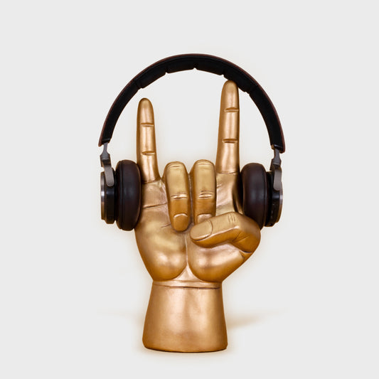 Rock On Headphone Stand - Gold | Suck UK