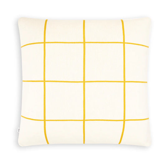 Cushion cover knitted cotton - grid - citrus | Sophie Home - de inKijk