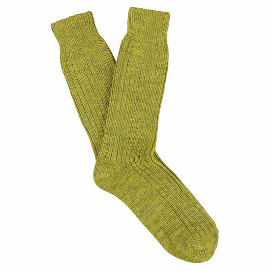 Melange Blend Socks - Green Moss | Escuyer