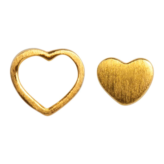 Family love earrings brushed - gold plated - 1 paar | LULU Copenhagen - de inKijk