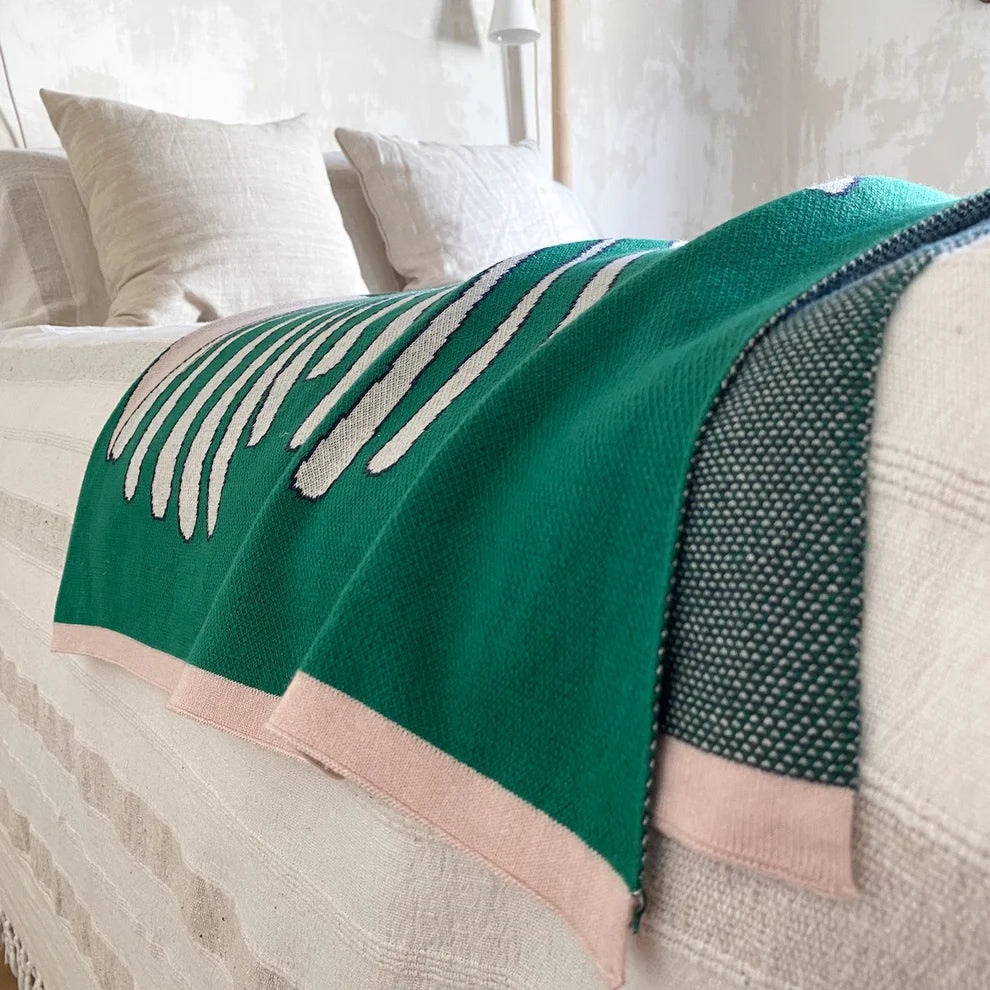 Blanket knitted cotton - bud - green | Sophie Home - de inKijk