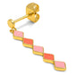 Confetti long orange coral/light pink - gold plated - 1 stuk | LULU Copenhagen