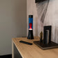 Red lava lamp - black base - blue liquid - 30 cm | Fisura