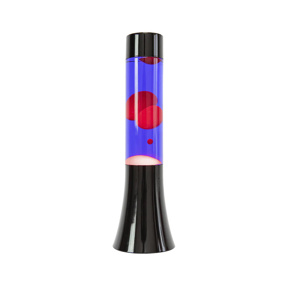 Red lava lamp - black base - blue liquid - 30 cm | Fisura