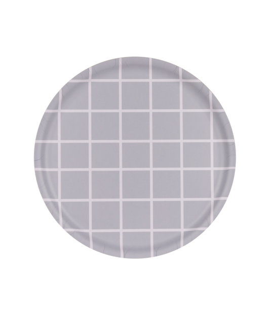 Checks & Stripes tray - grey - 35 cm | Muurla - de inKijk