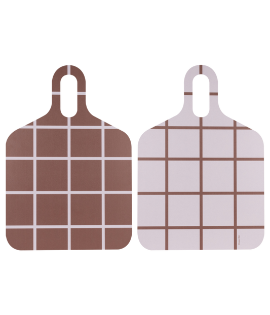 Chop & Serve board Checks - brown/beige - 30x44 cm | Muurla - de inKijk