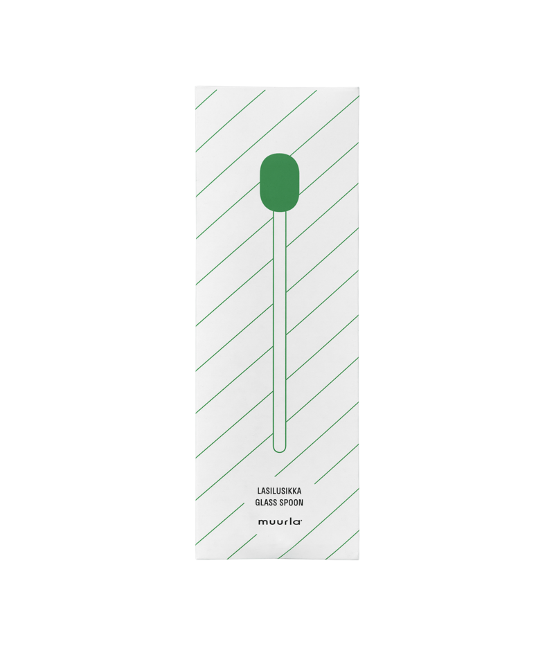 Glass spoon - green/clear | Muurla