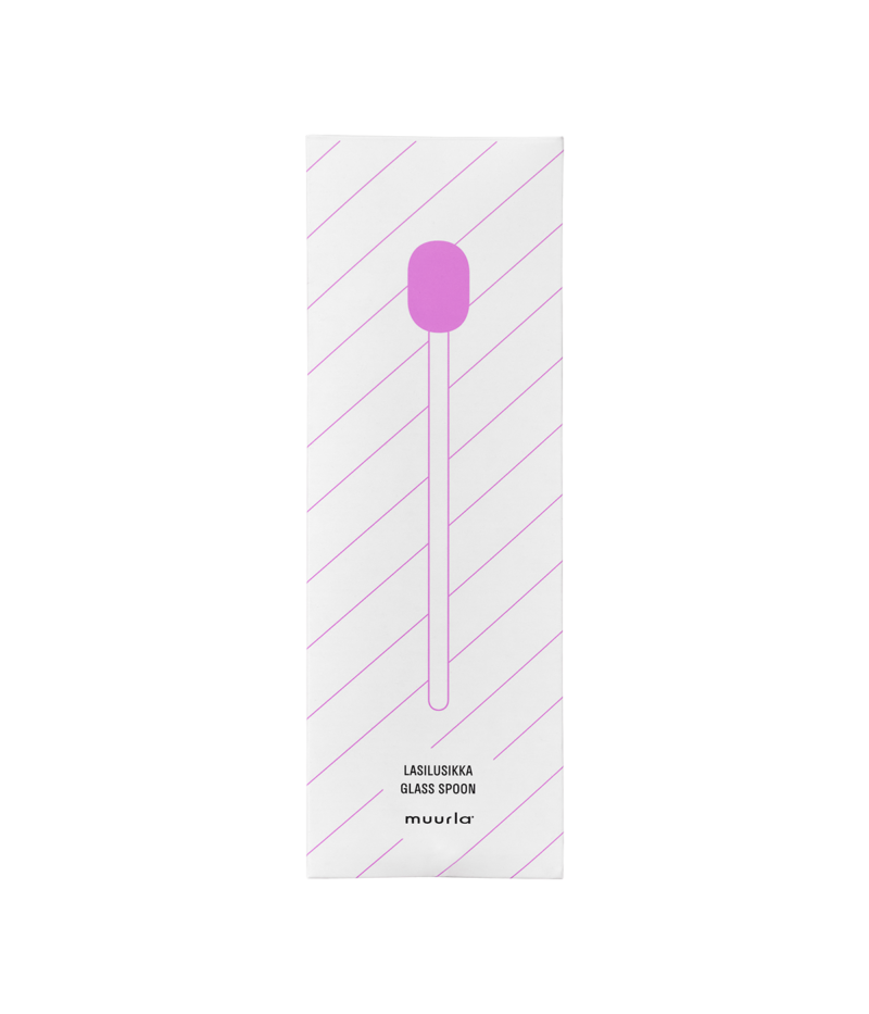 Glass spoon - pink/clear | Muurla