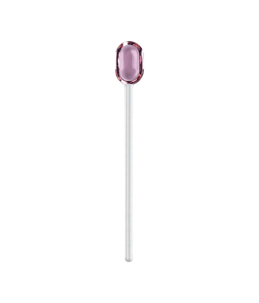 Glass spoon - pink/clear | Muurla - de inKijk