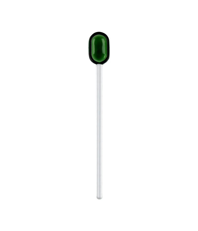 Glass spoon - green/clear | Muurla