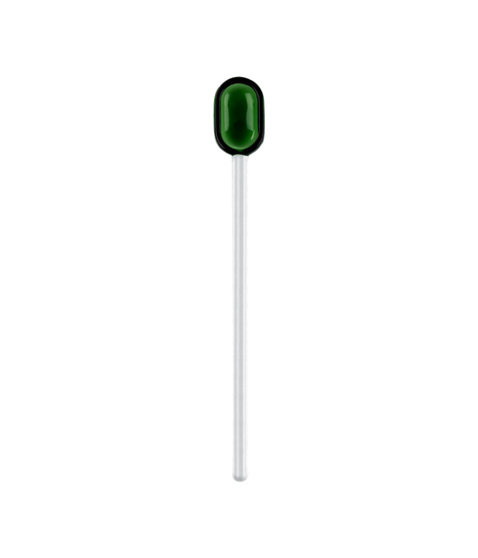 Glass spoon - green/clear | Muurla - de inKijk