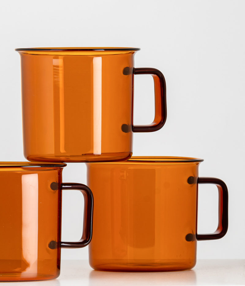 Glass mug - amber - 3,5dl | Muurla