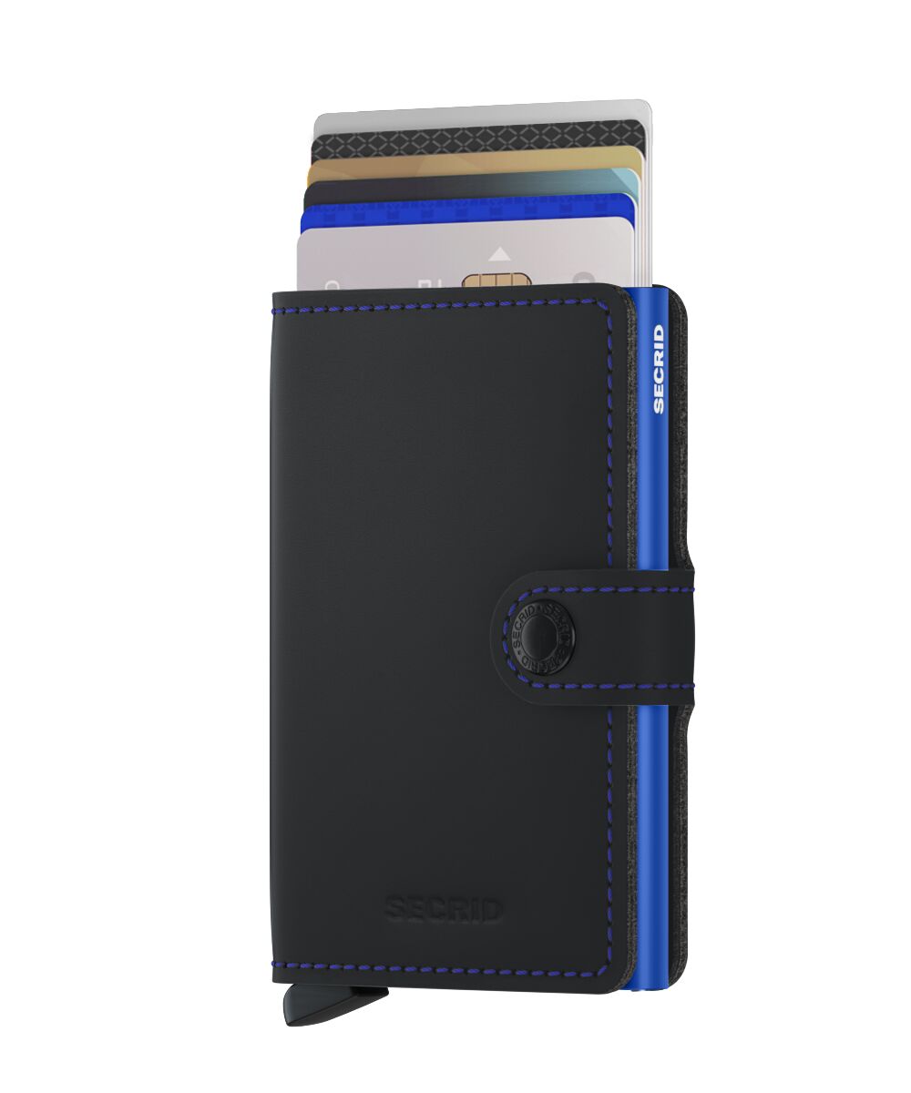 Mini wallet - Matte black & blue | Secrid