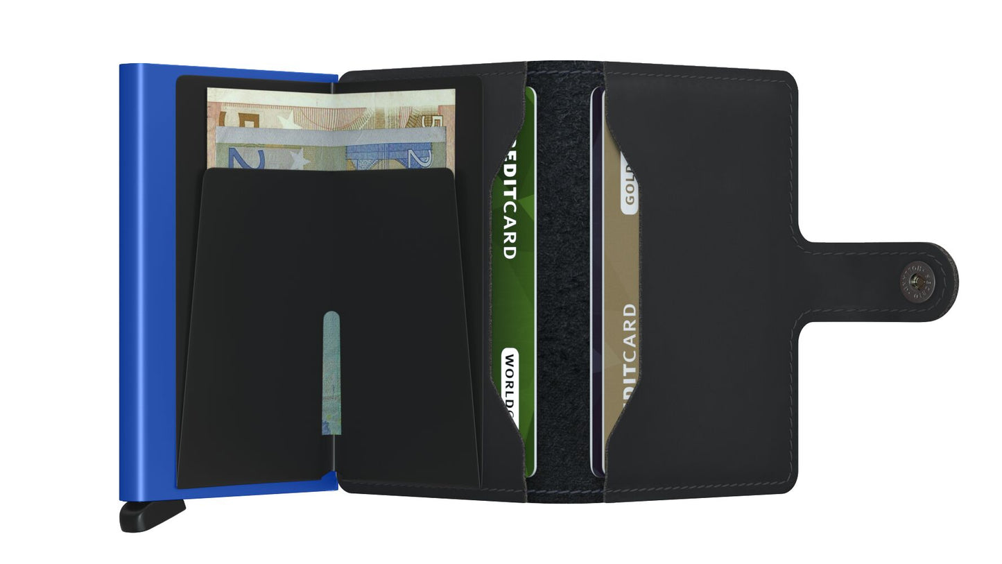 Mini wallet - Matte black & blue | Secrid