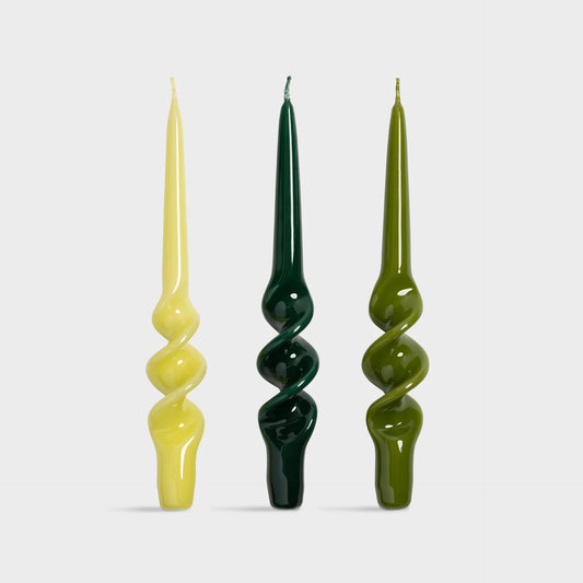 Candle Alpha - set van 3 - Greens | &Klevering