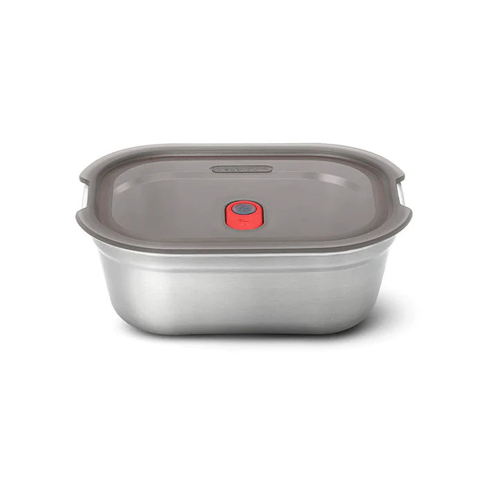 Steel Food Box - Large - Grey/Red | Black+blum