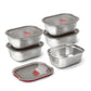 Steel Food Box - Large - Grey/Red | Black+blum