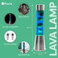 Green lava lamp - chrome base - blue liquid - 40 cm | Fisura