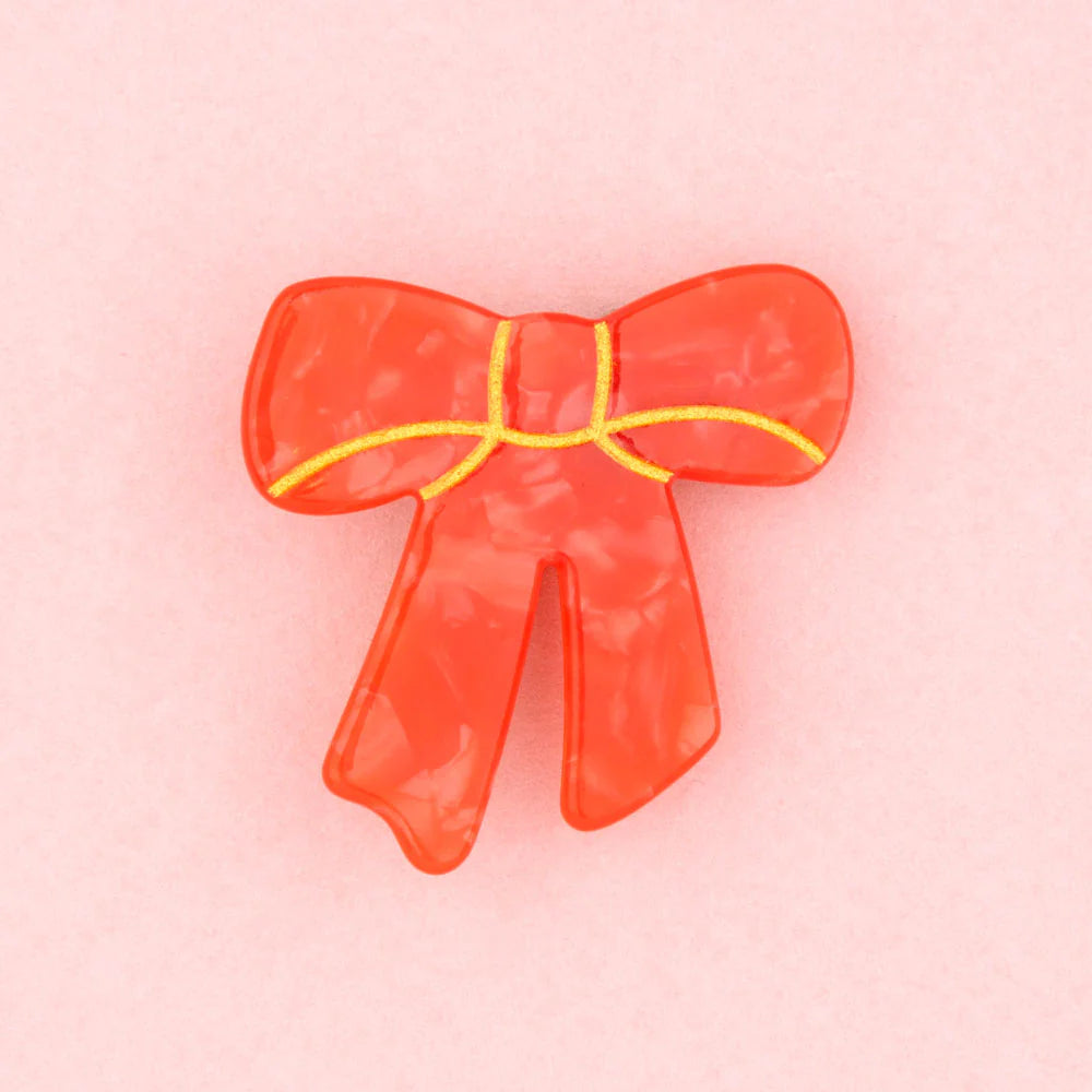 red bow hair clip