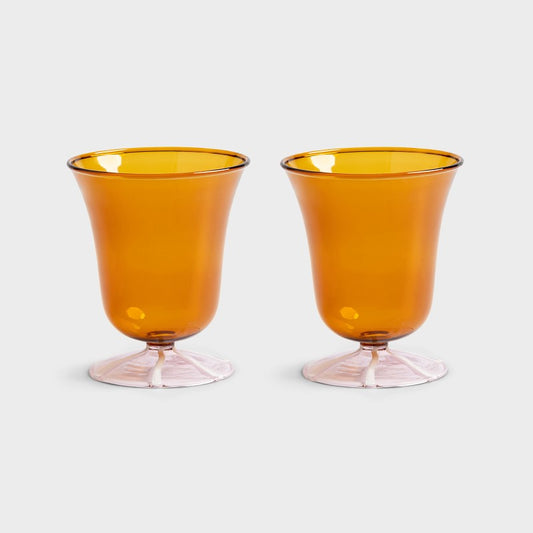 Water Glass Eve - set van 2 - amber | &Klevering - de inKijk