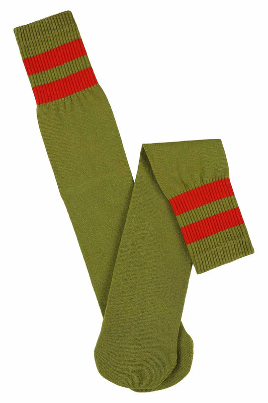 Unisex Tube Socks - Ecru Olive / Molten Lava | Escuyer - de inKijk