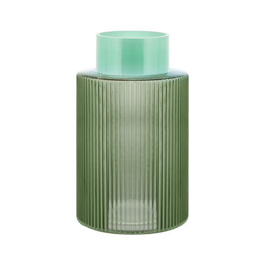 Glass vase groove - large - green | Remember - de inKijk