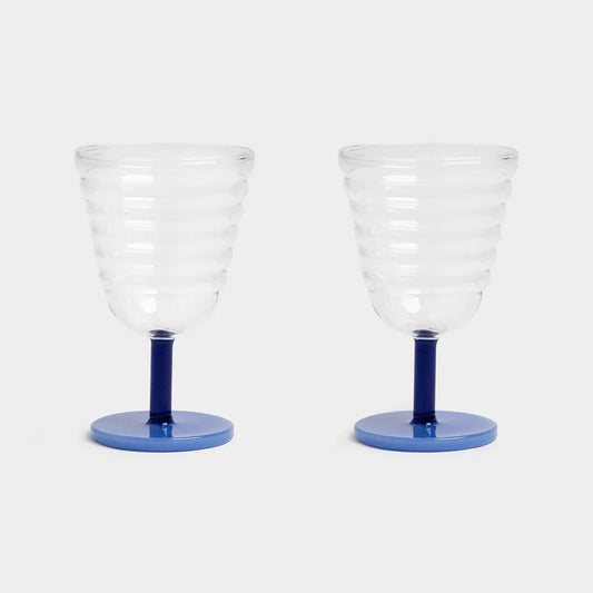 Glazen set van 2 - blauw | &Klevering