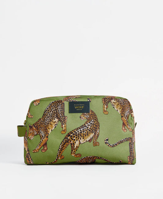 Olive leopard large toiletry bag | Wouf - de inKijk