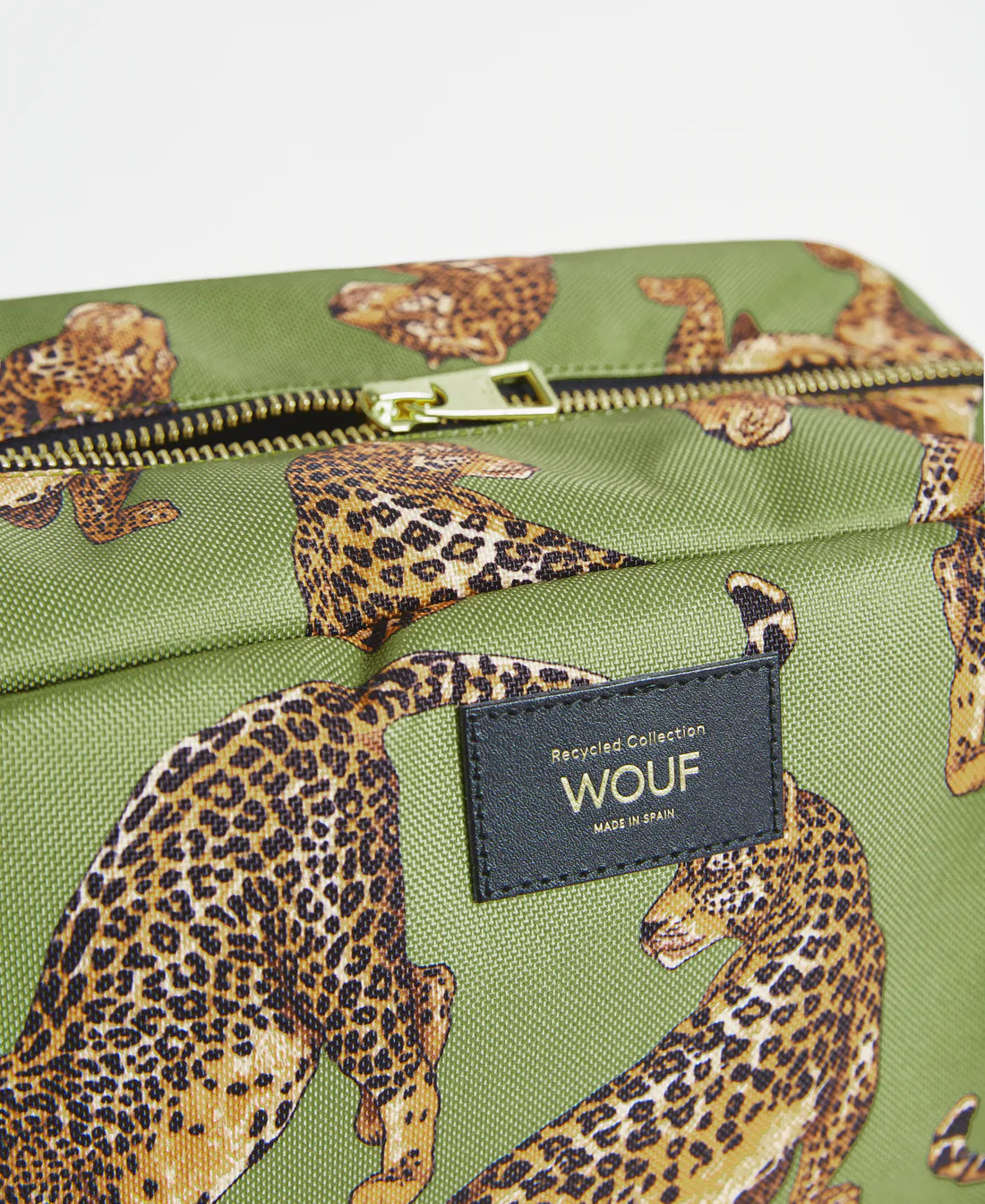 Olive leopard large toiletry bag | Wouf