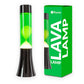 Yellow lava lamp - black base - green liquid - 30 cm | Fisura