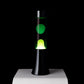 Yellow lava lamp - black base - green liquid - 30 cm | Fisura