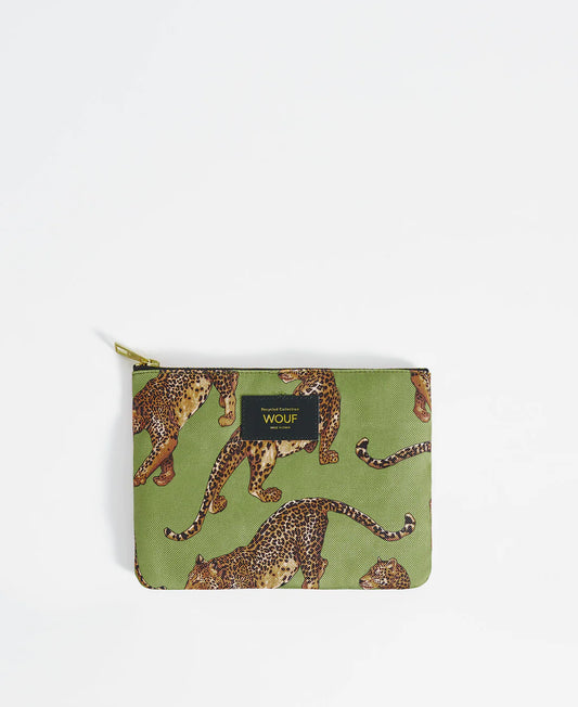 Olive leopard pouch | Wouf - de inKijk