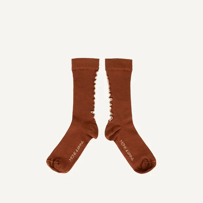 Socks - ruffled - carnelian | Monk & Anna