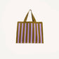 Shopper - knitted stripes - sunset lilac + costa green | Sticky Sis