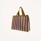 Shopper - knitted stripes - sunset lilac + costa green | Sticky Sis