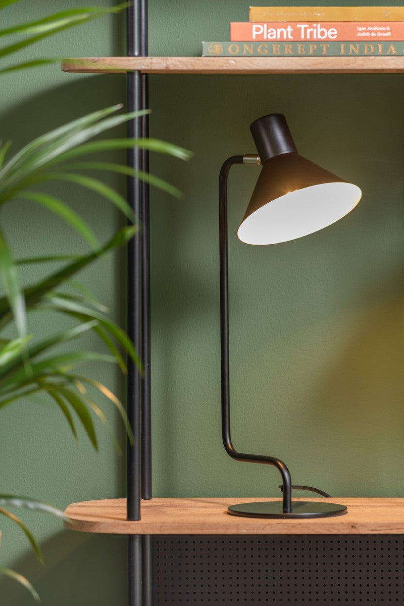 Table lamp office curved - zwart | Leitmotiv