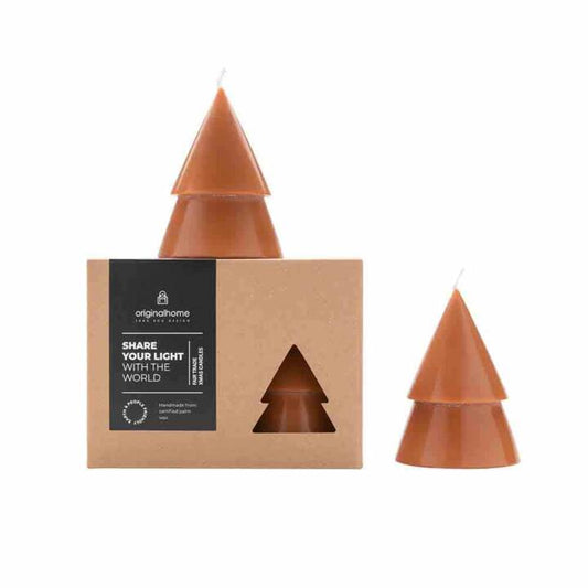 Xmas Tree Candle cognac - medium - set v. 2 | Original Home